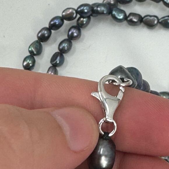 40 inch Freashwater baroque peacock purple pearl long necklace - Picture 10 of 14